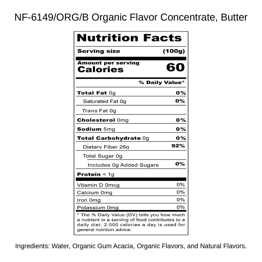 Organic Flavor Concentrate, Butter
