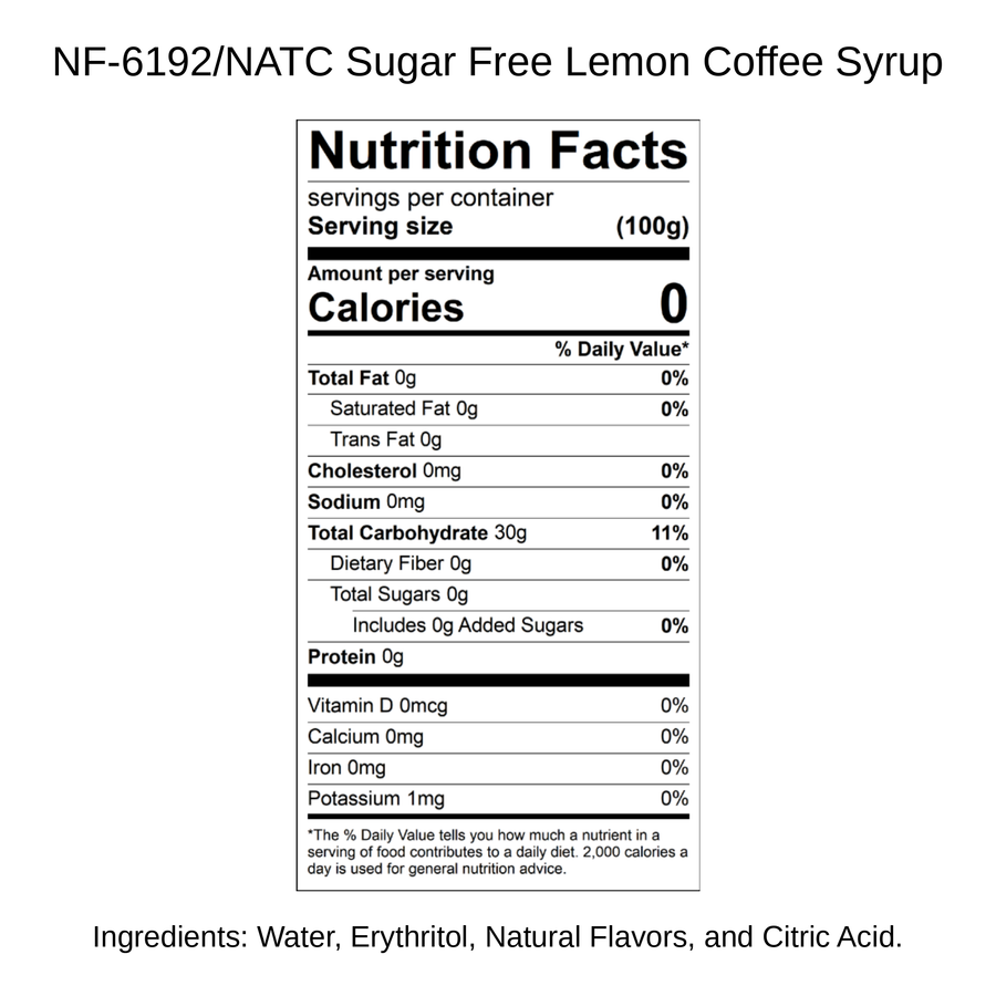 Sugar Free Lemon Coffee Syrup