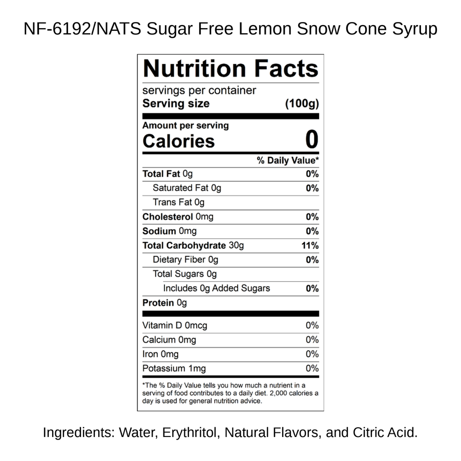 Sugar Free Lemon Snow Cone Syrup