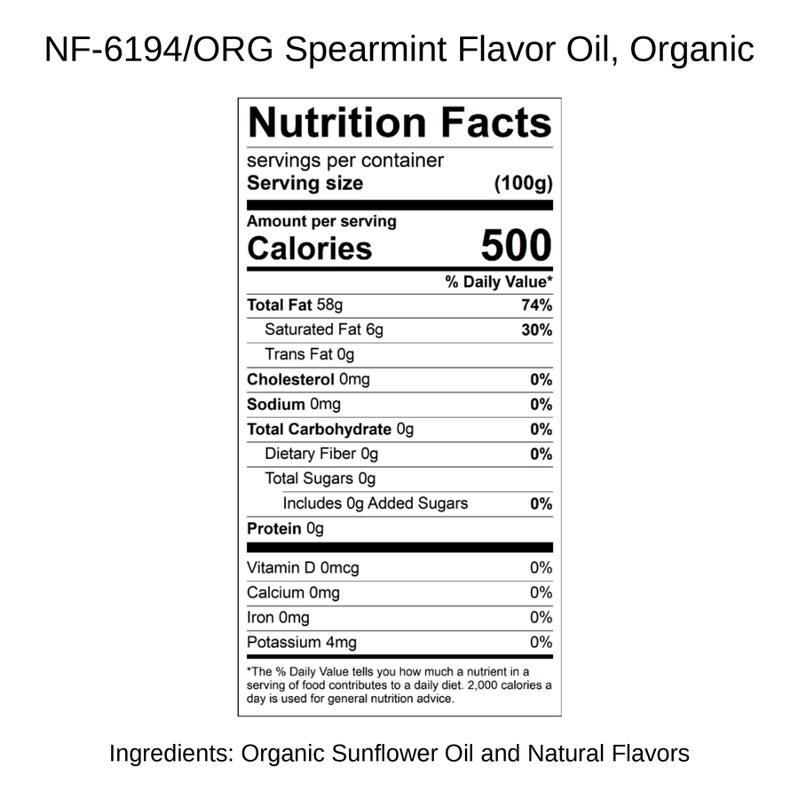 Spearmint Flavor Oil, Organic
