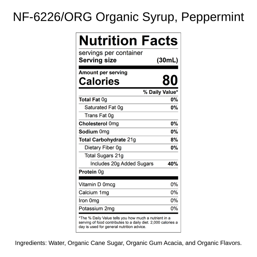 Organic Syrup, Peppermint