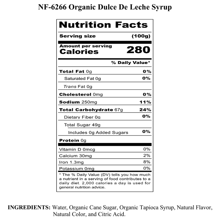 Dulce De Leche Flavor Syrup, Organic