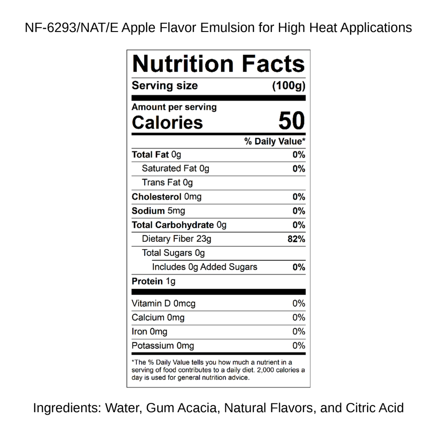 Apple Flavor Emulsion for High Heat Applications