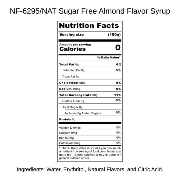 Sugar Free Almond Flavor Syrup