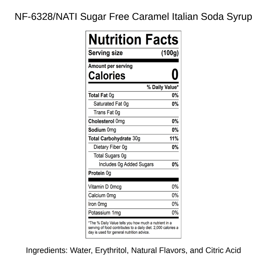 Sugar Free Caramel Italian Soda Syrup