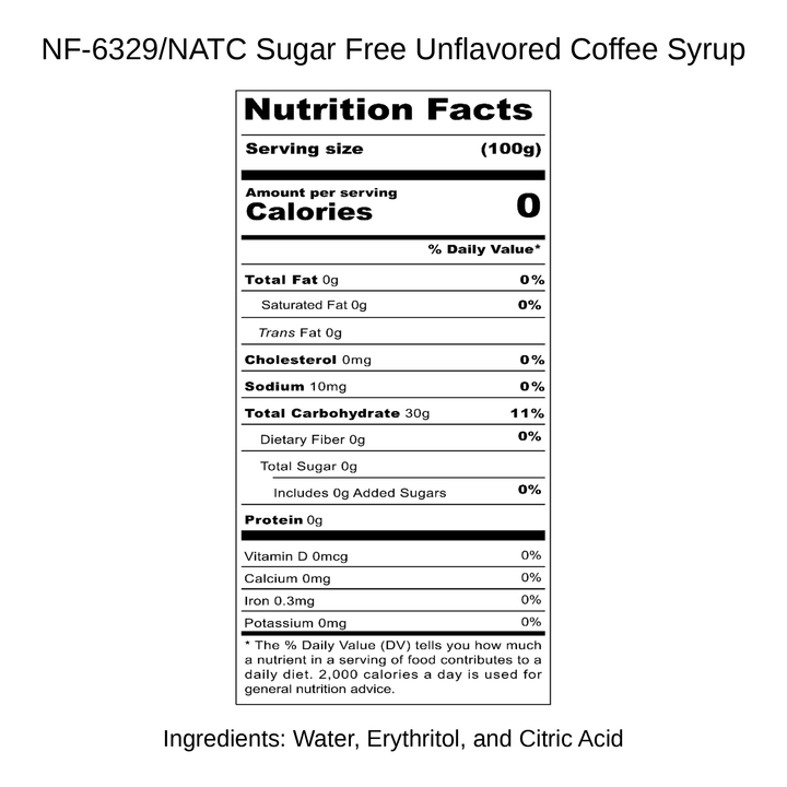 Sugar Free Unflavored Coffee Syrup