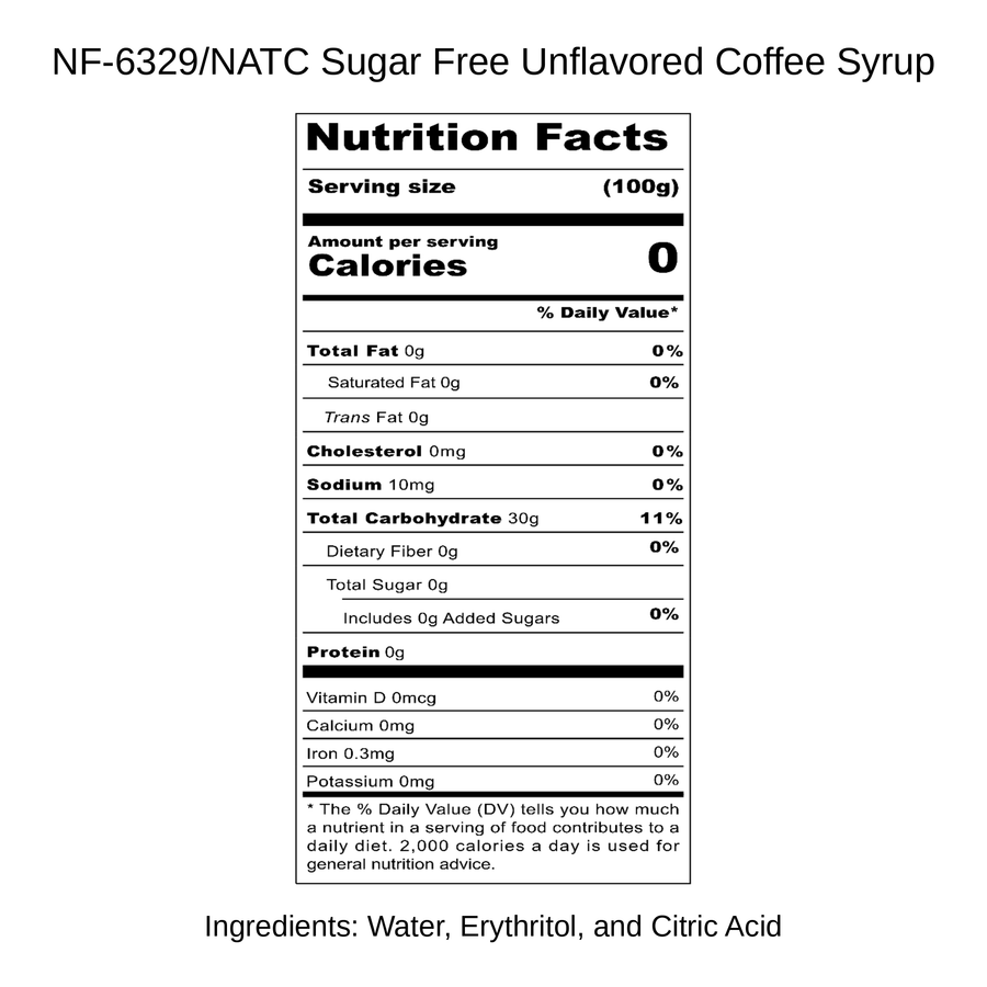 Sugar Free Unflavored Coffee Syrup