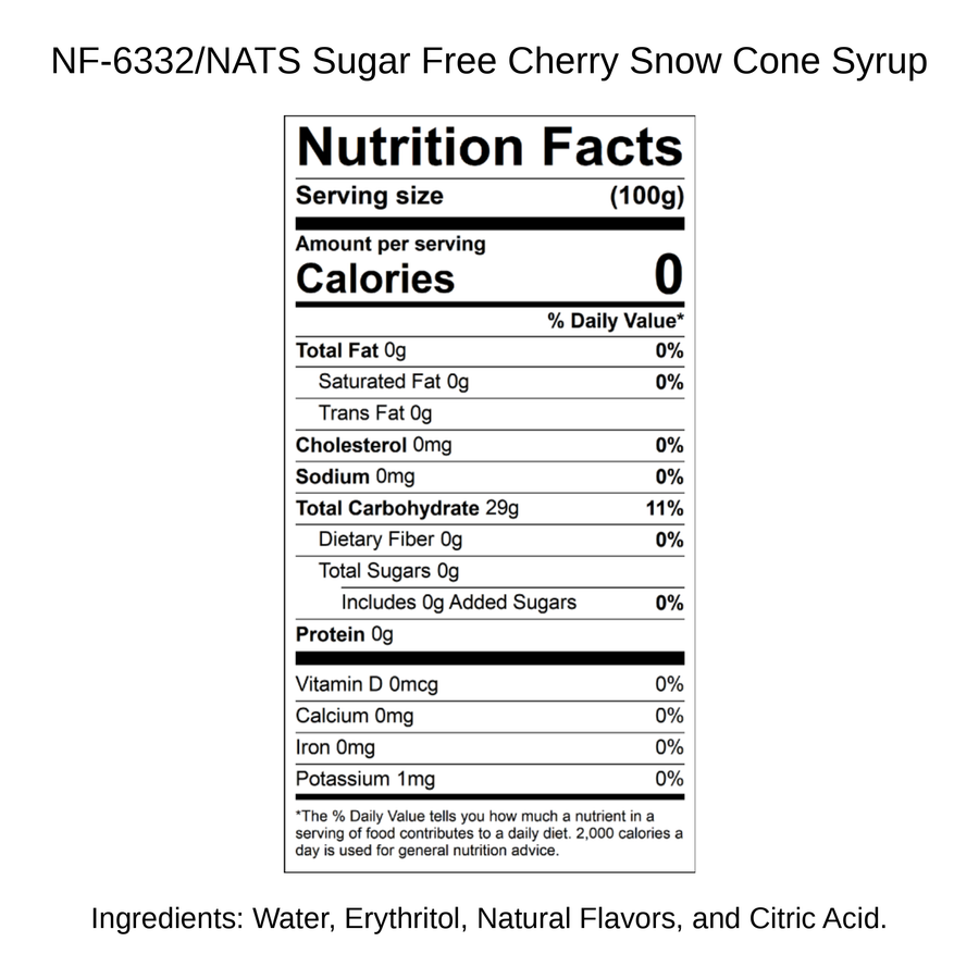 Sugar Free Cherry Snow Cone Syrup
