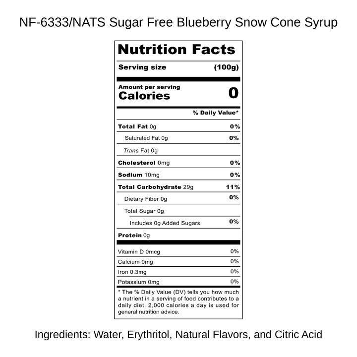 Sugar Free Blueberry Snow Cone Syrup