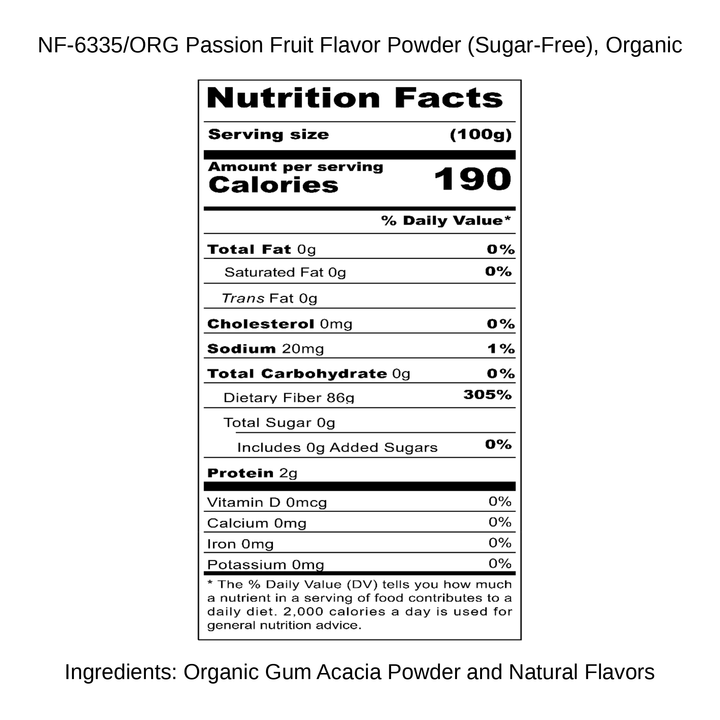 Passion Fruit Flavor Powder (Sugar-Free), Organic