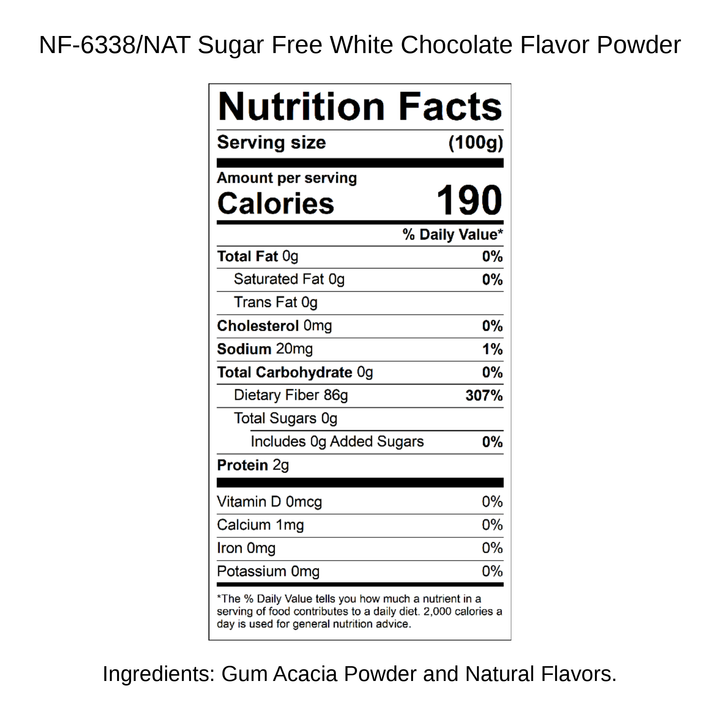 Sugar Free White Chocolate Flavor Powder