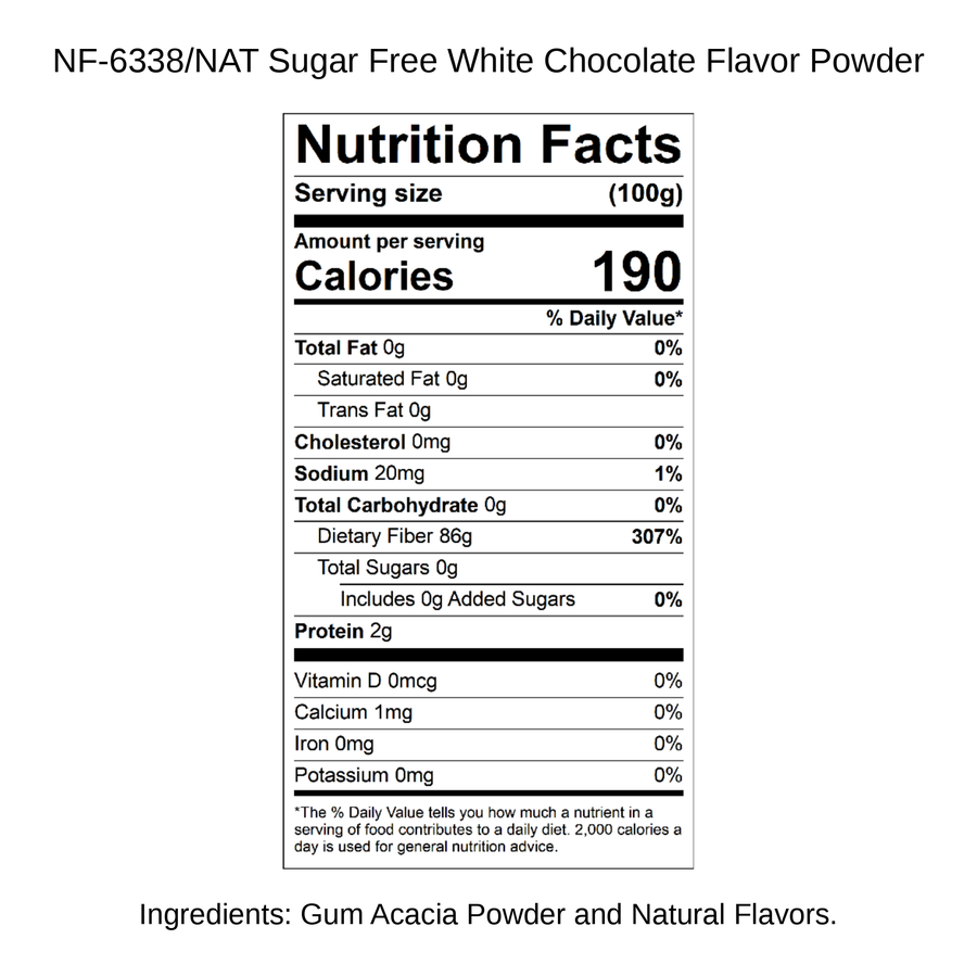 Sugar Free White Chocolate Flavor Powder