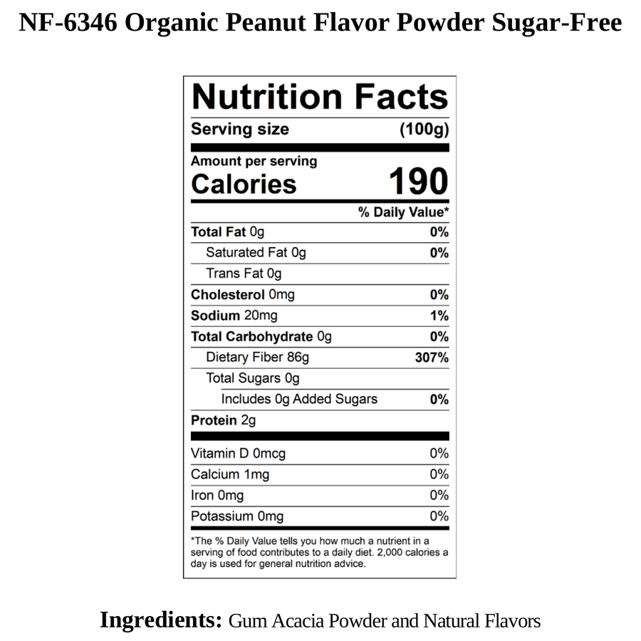 Peanut Butter Flavor Powder (Sugar-Free), Organic