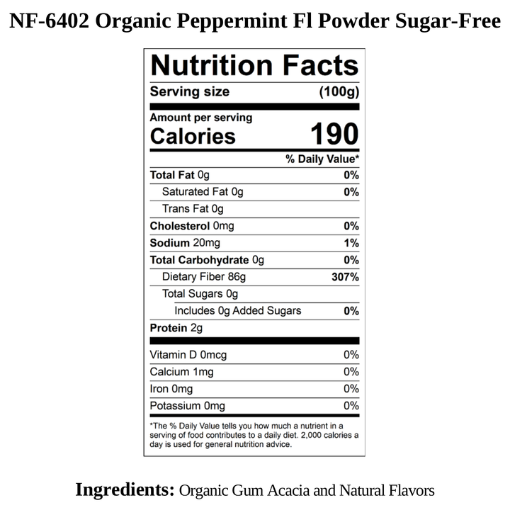Peppermint Flavor Powder (Sugar-Free), Organic