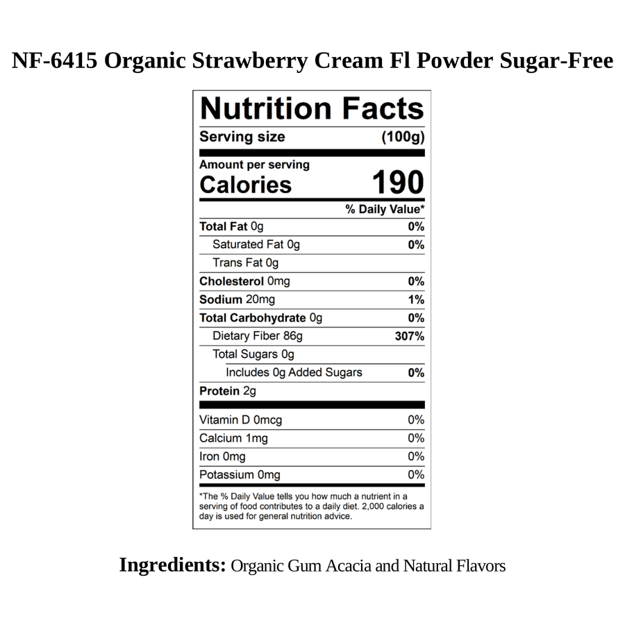 Strawberry Cream Flavor Powder (Sugar-Free), Organic