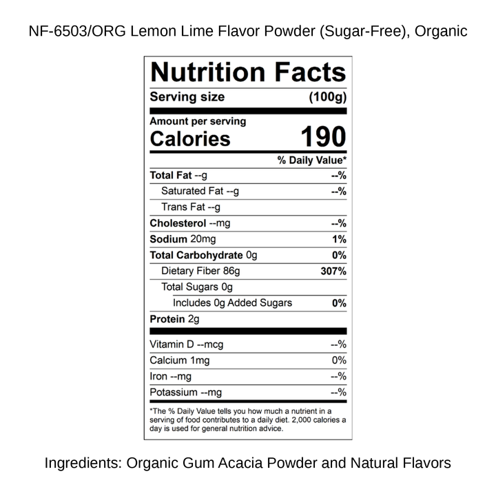 Lemon Lime Flavor Powder (Sugar-Free), Organic