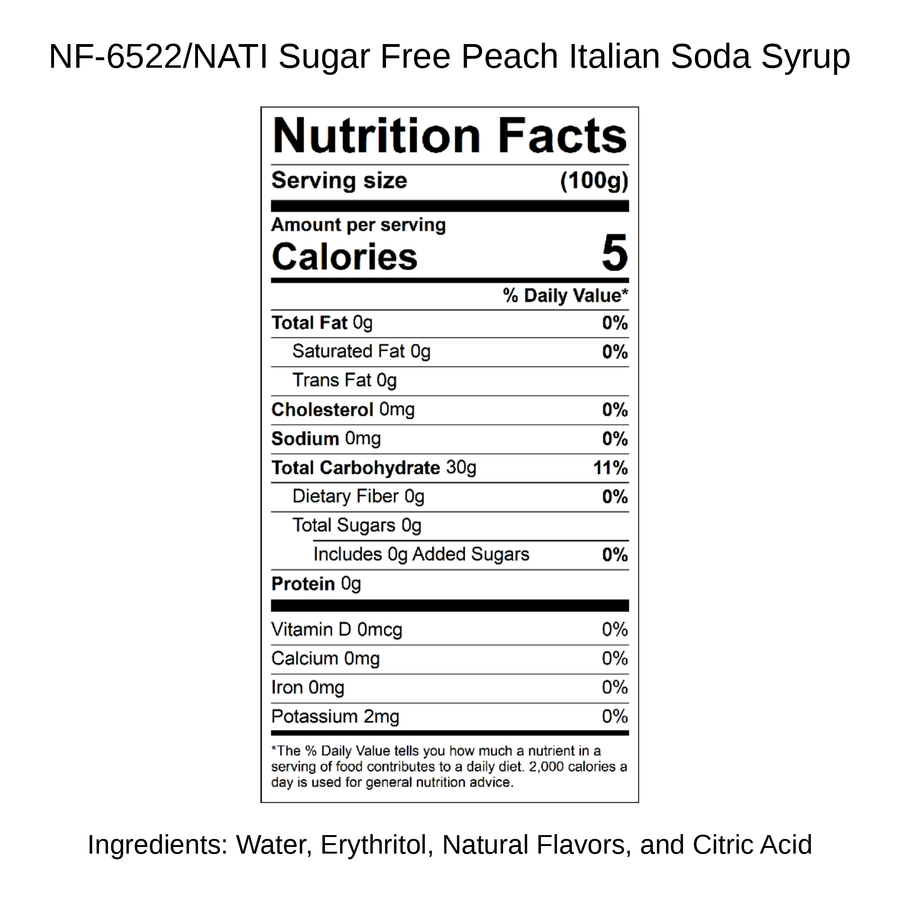 Sugar Free Peach Italian Soda Syrup