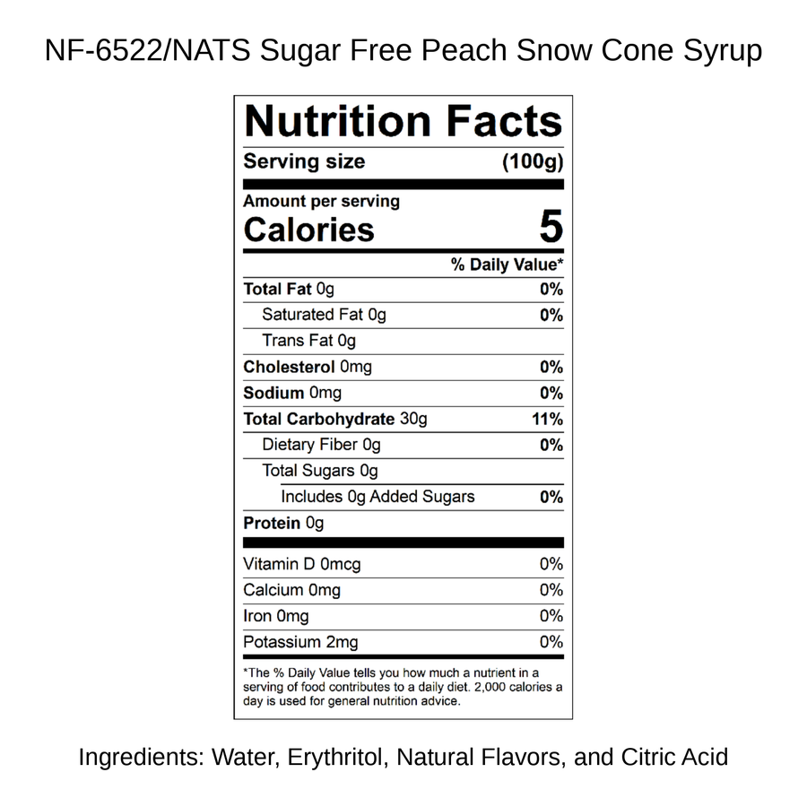 Sugar Free Peach Snow Cone Syrup