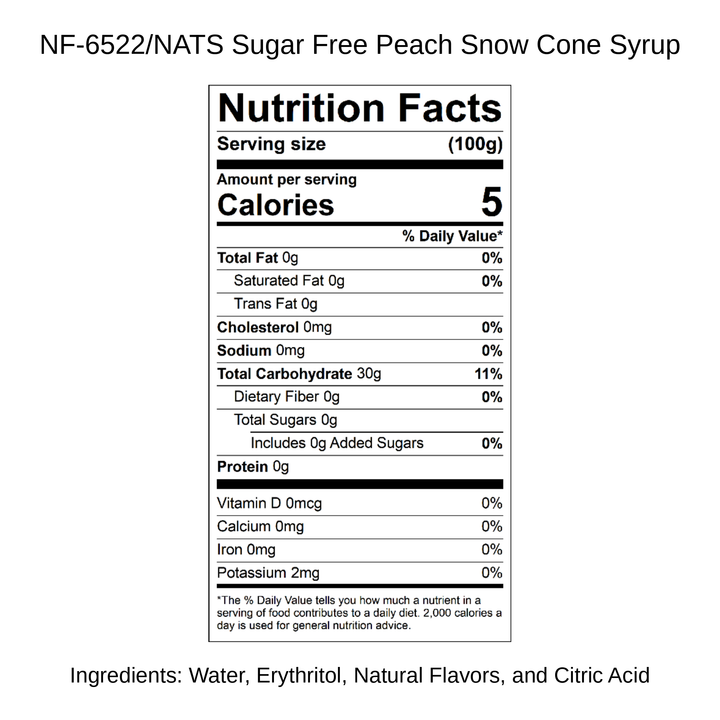 Sugar Free Peach Snow Cone Syrup