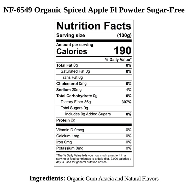Spiced Apple Flavor Powder (Sugar-Free), Organic