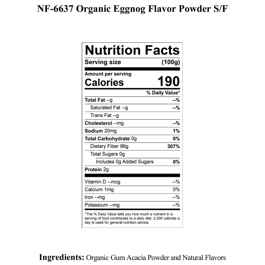Eggnog Flavor Powder (Sugar-Free), Organic