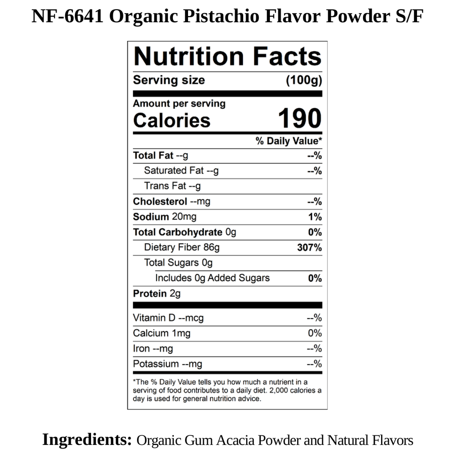 Pistachio Flavor Powder (Sugar-Free), Organic