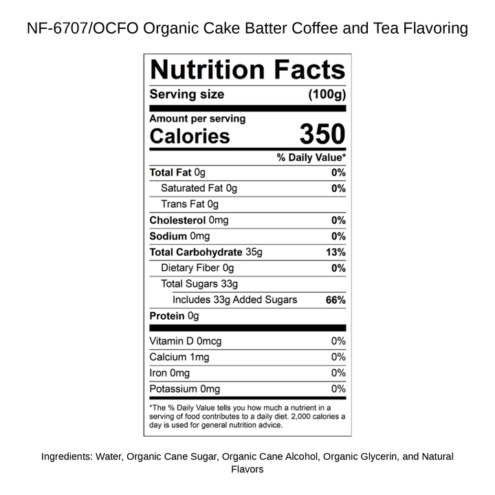 Organic Cake Batter Coffee and Tea Flavoring
