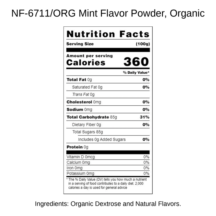 Mint Flavor Powder, Organic