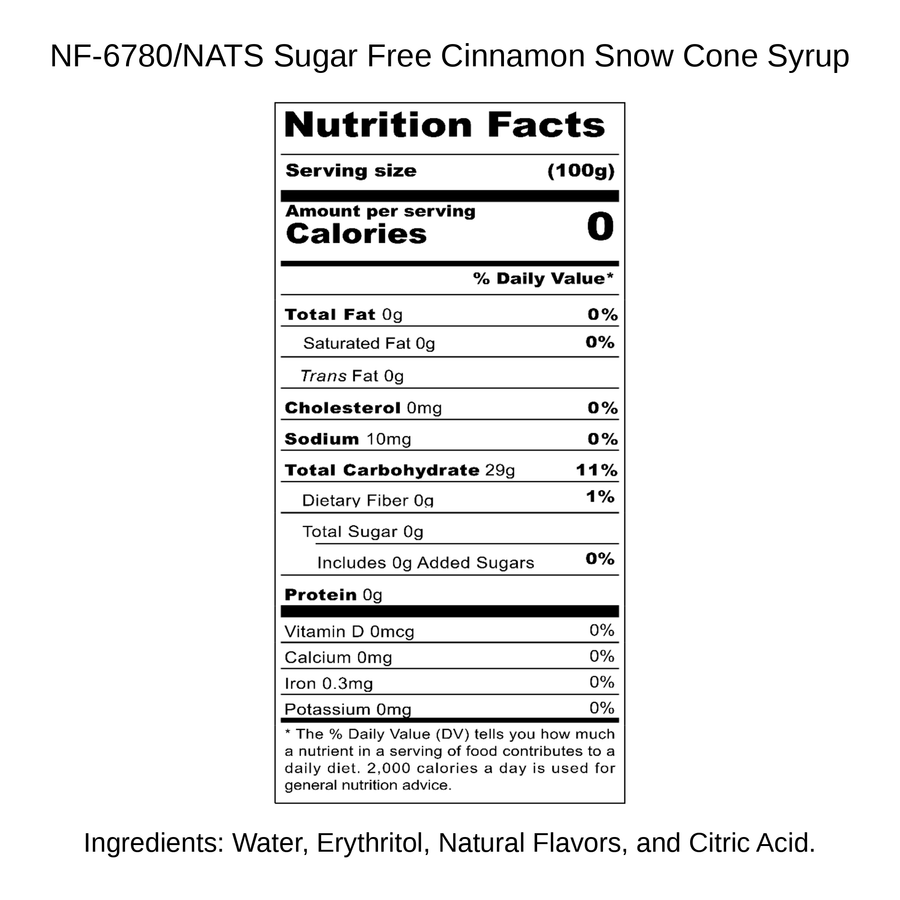 Sugar Free Cinnamon Snow Cone Syrup