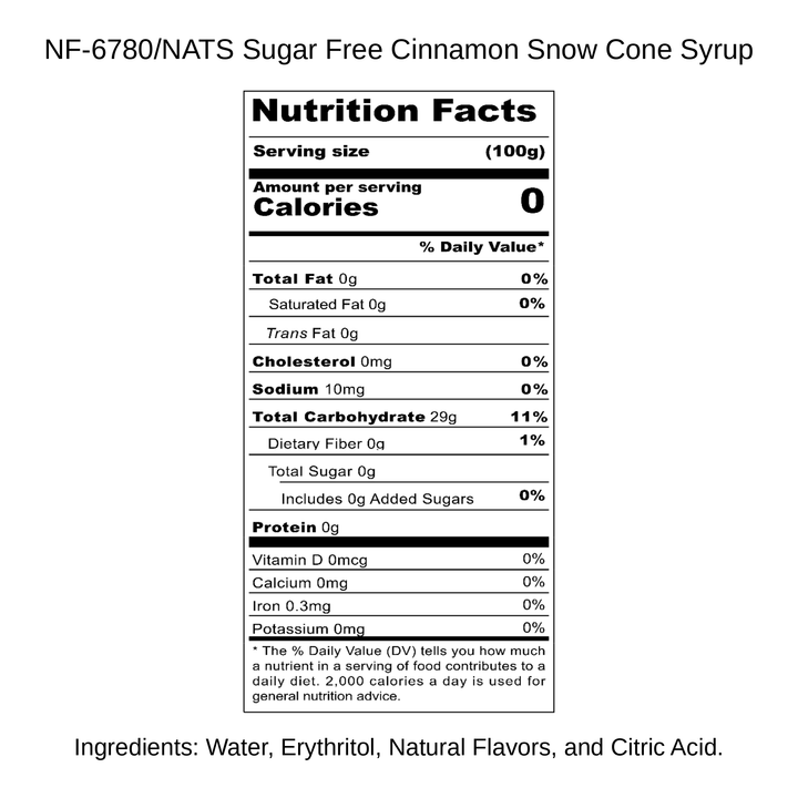 Sugar Free Cinnamon Snow Cone Syrup