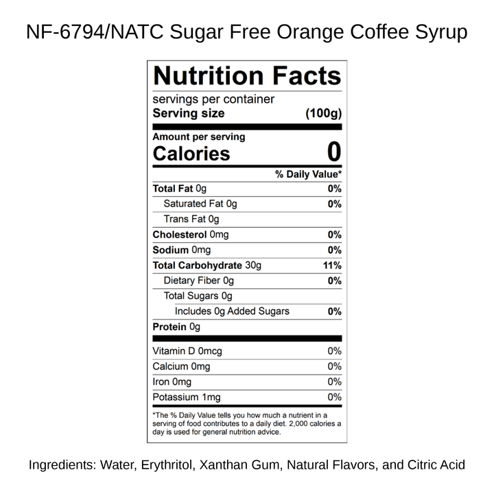 Sugar Free Orange Coffee Syrup