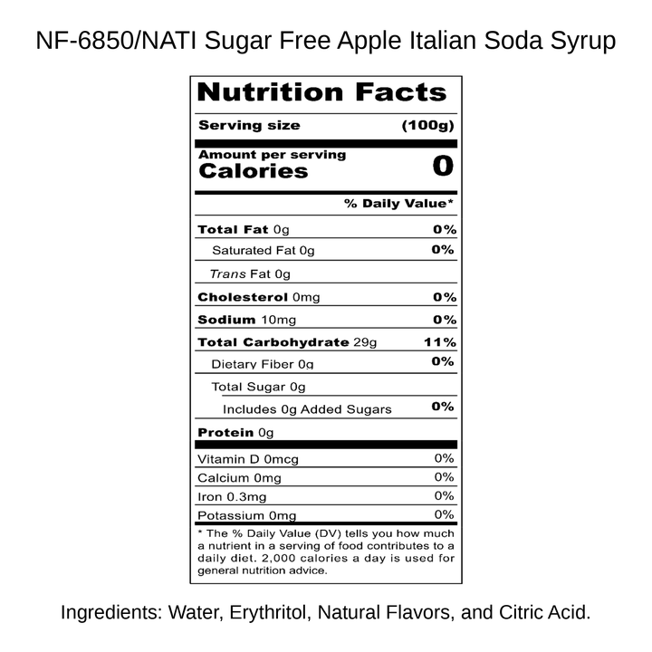 Sugar Free Apple Italian Soda Syrup