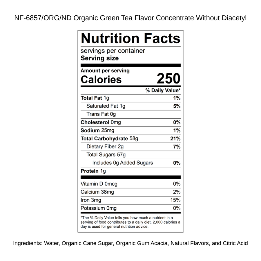 Organic Green Tea Flavor Concentrate Without Diacetyl