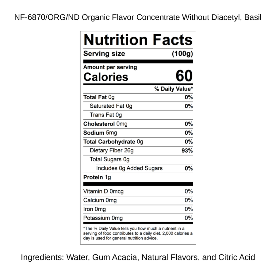 Organic Flavor Concentrate Without Diacetyl, Basil