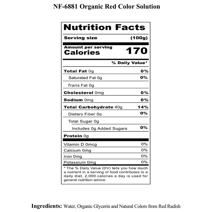 Red Food Coloring (Water Soluble), Organic