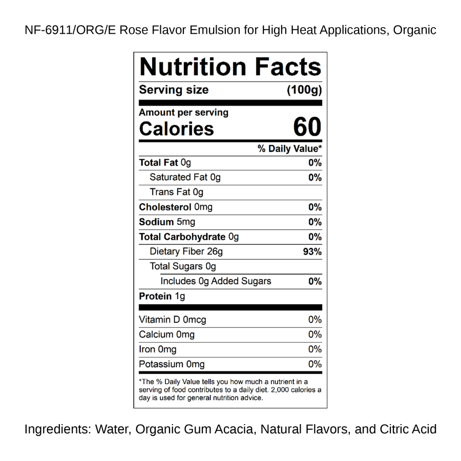 Rose Flavor Emulsion for High Heat Applications, Organic