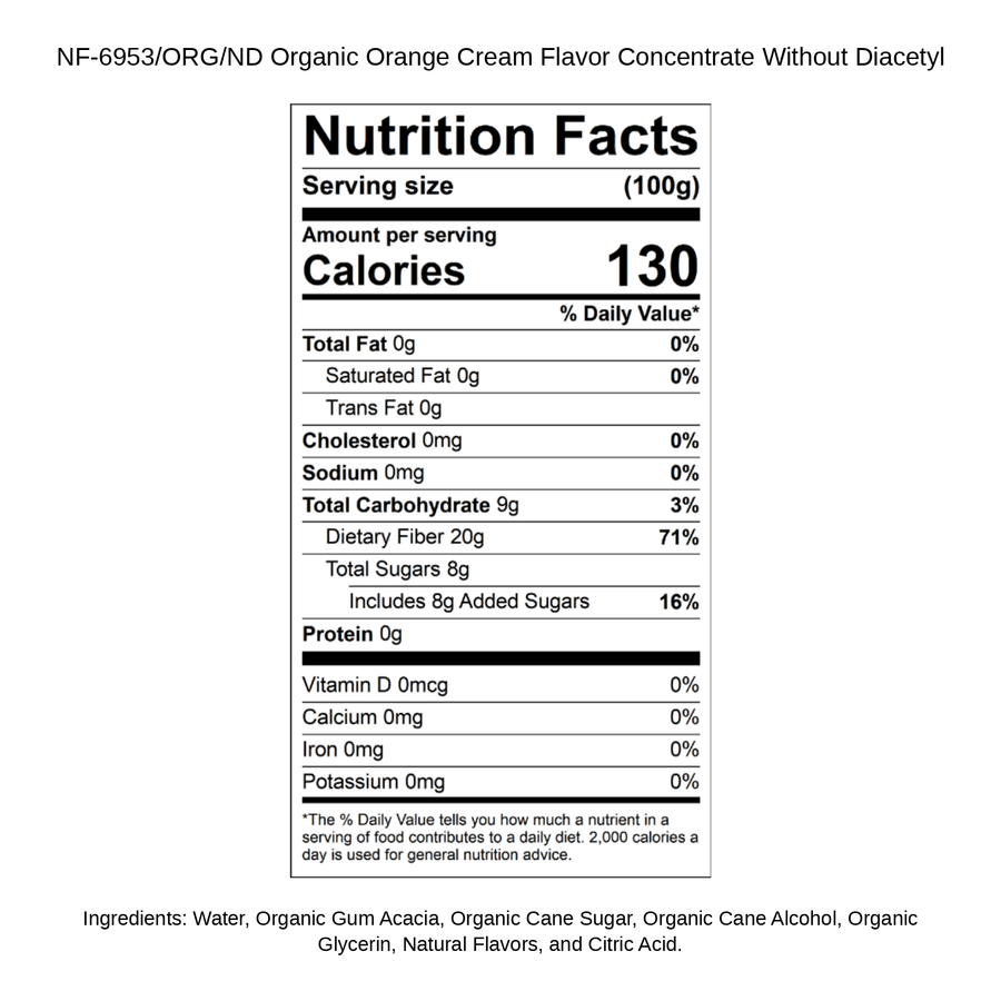 Organic Orange Cream Flavor Concentrate Without Diacetyl