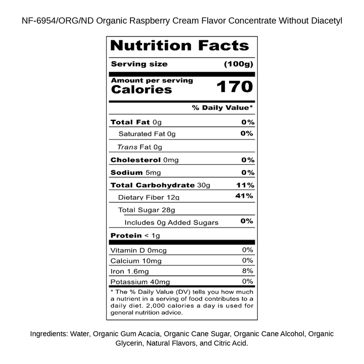 Organic Raspberry Cream Flavor Concentrate Without Diacetyl
