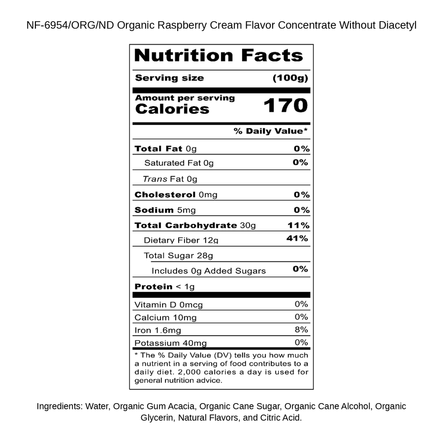 Organic Raspberry Cream Flavor Concentrate Without Diacetyl