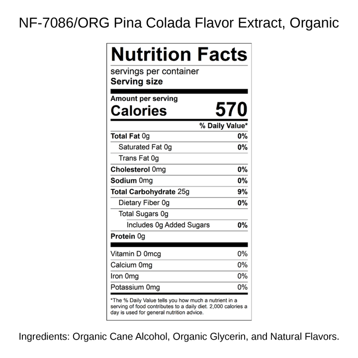 Pina Colada Flavor Extract, Organic