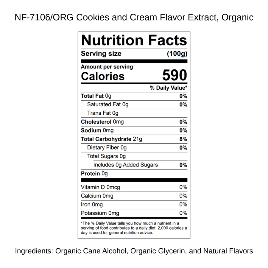 Cookies and Cream Flavor Extract, Organic