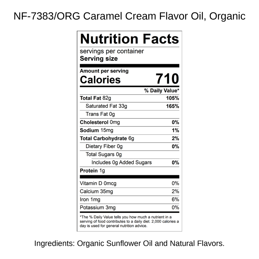 Caramel Cream Flavor Oil, Organic