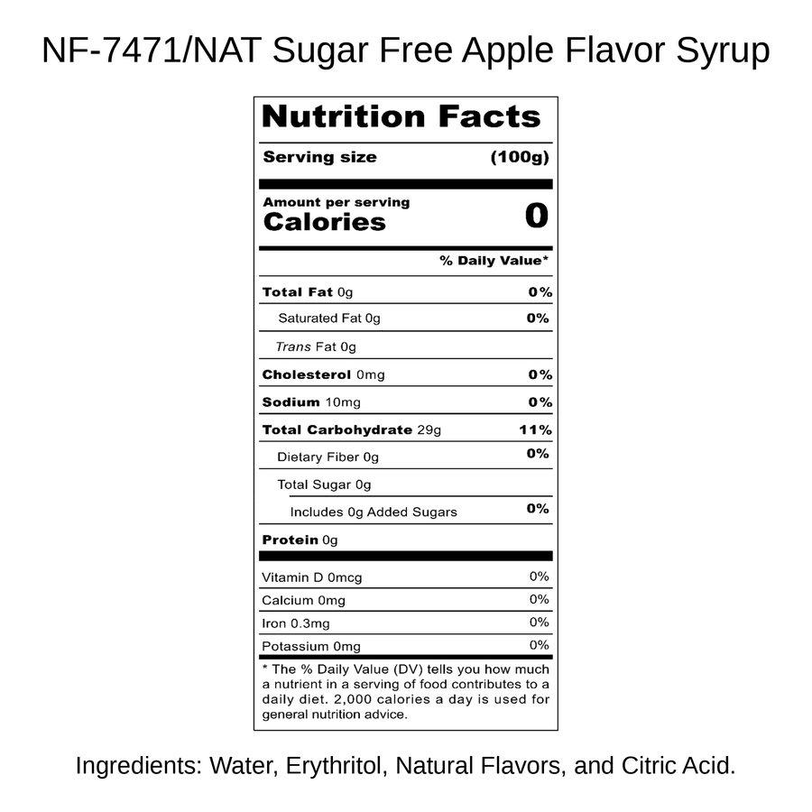 Sugar Free Apple Flavor Syrup