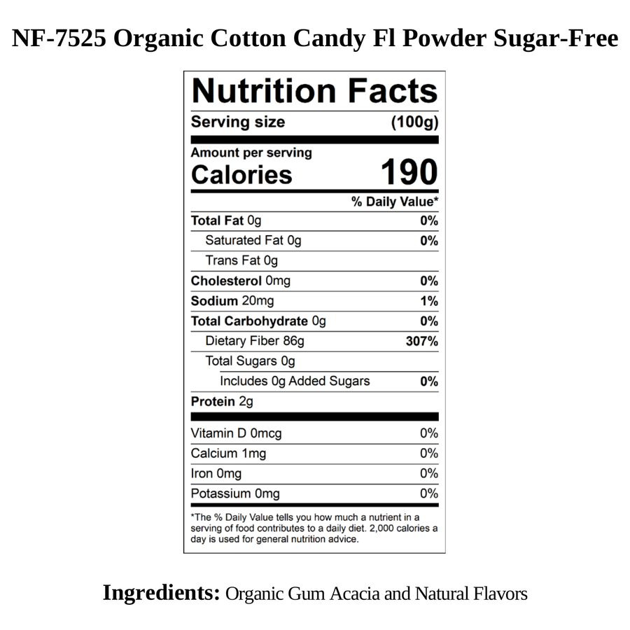 Cotton Candy Flavor Powder (Sugar-Free), Organic