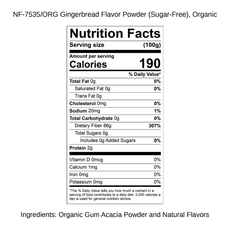 Gingerbread Flavor Powder (Sugar-Free), Organic