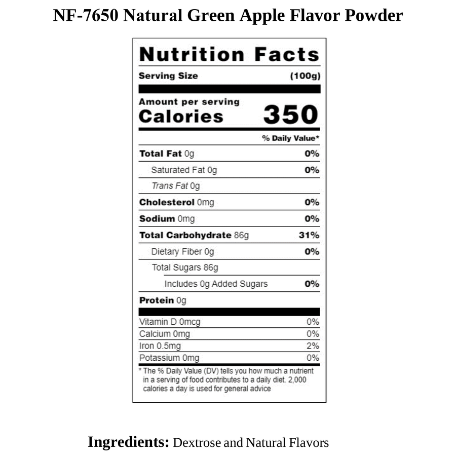 Green Apple Flavor Powder, Natural