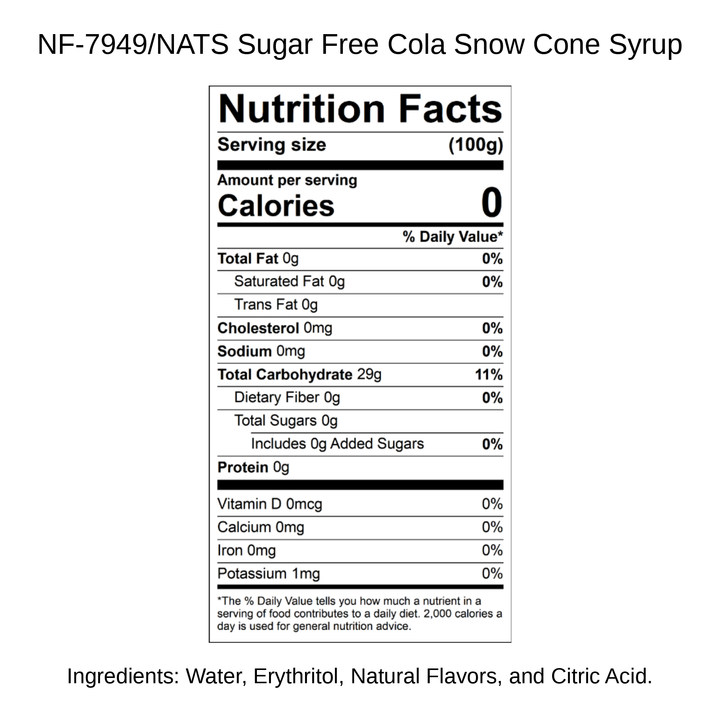 Sugar Free Cola Snow Cone Syrup