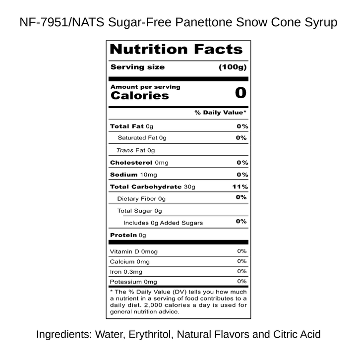 Sugar-Free Panettone Snow Cone Syrup