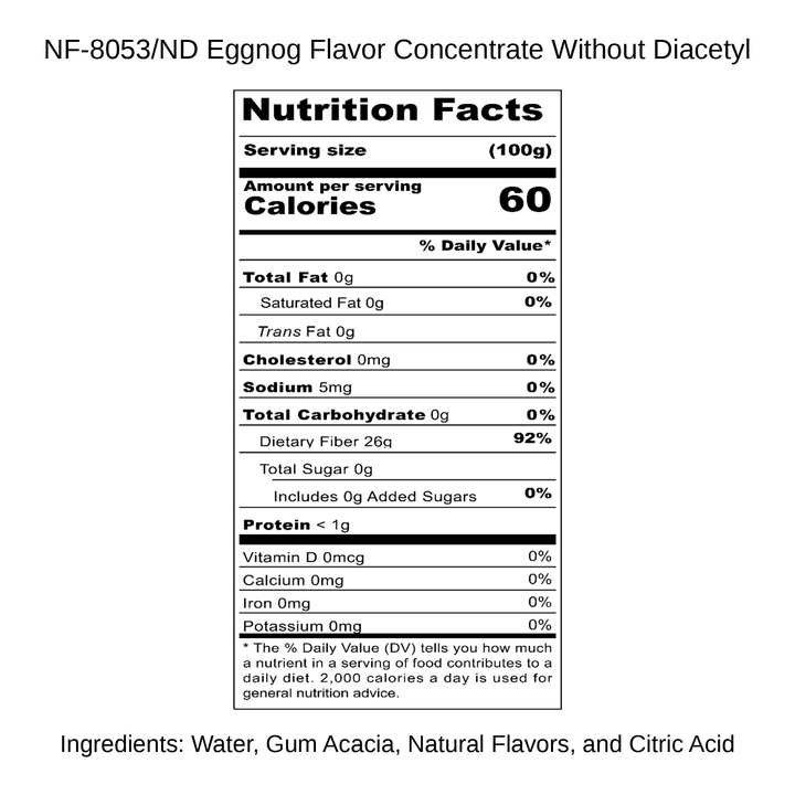 Eggnog Flavor Concentrate Without Diacetyl