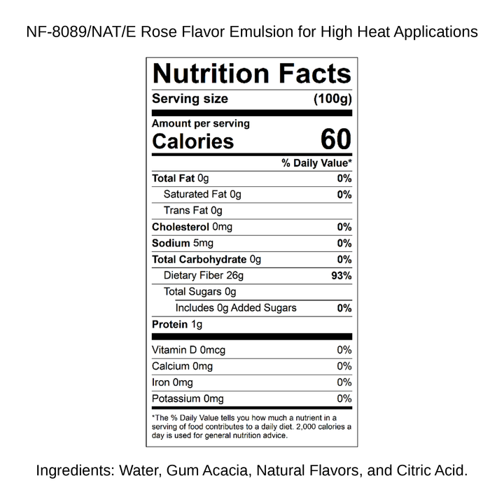 Rose Flavor Emulsion for High Heat Applications